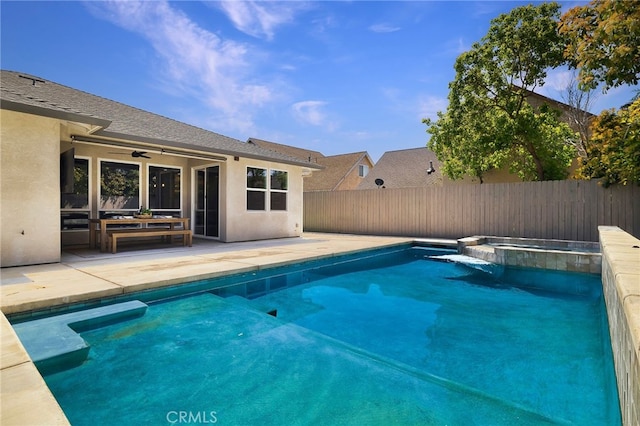 2617 Sedona Ave, Chico, CA 95973 - view of pool with fence, a patio area, and a pool with connected hot tub