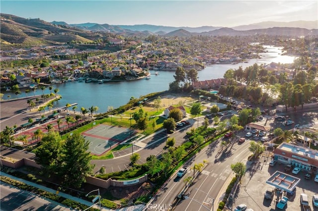 23849 Canyon Lake Dr N, Canyon Lake, CA 92587 - bird's eye view with a residential view and a water and mountain view