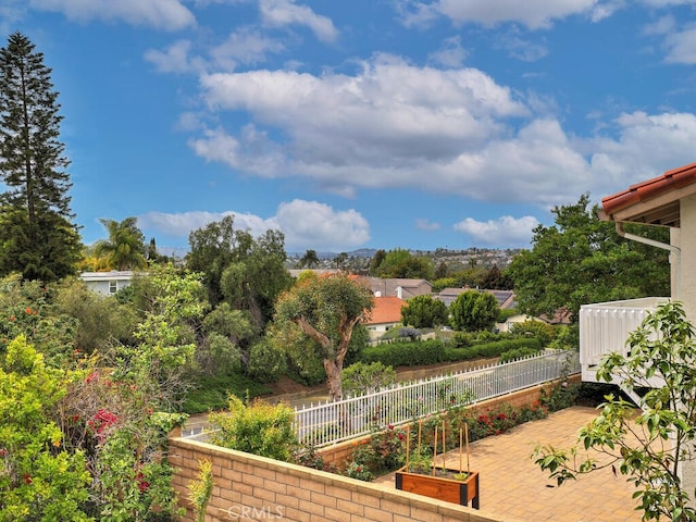view of yard with fence and a vegetable garden