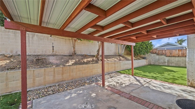 view of patio with a fenced backyard