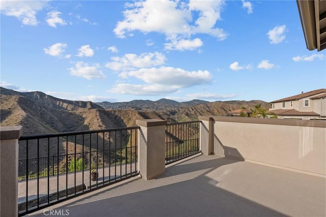 21609 Lucas Ct, Saugus, CA 91390 - view of patio with a mountain view and a balcony