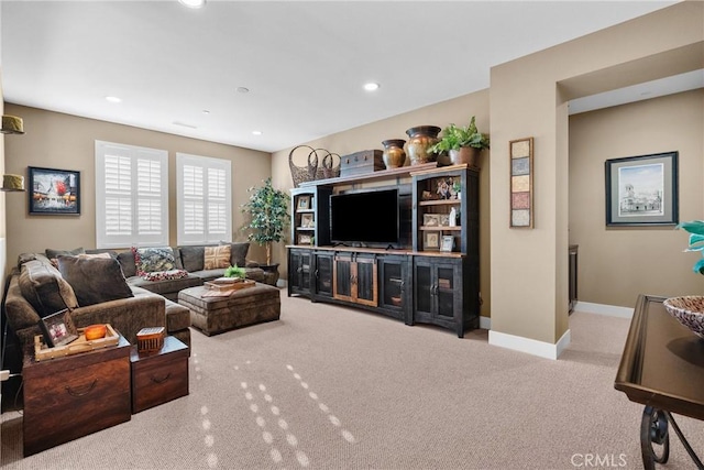 21609 Lucas Ct, Saugus, CA 91390 - carpeted living area with baseboards and recessed lighting