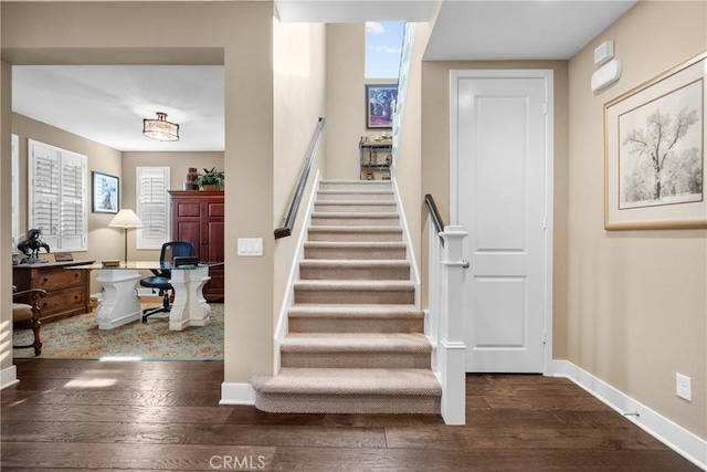 21609 Lucas Ct, Saugus, CA 91390 - stairs featuring baseboards and wood finished floors