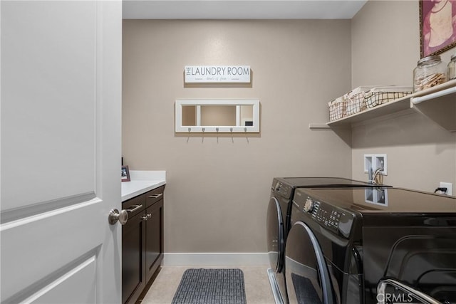 21609 Lucas Ct, Saugus, CA 91390 - laundry area featuring washing machine and clothes dryer, baseboards, and cabinet space