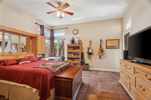25444 Rancho Barona Rd, Ramona, CA 92065 - bedroom with multiple windows, baseboards, and a ceiling fan