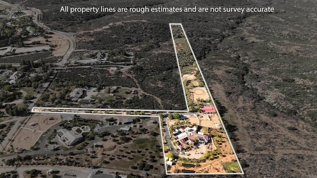 25444 Rancho Barona Rd, Ramona, CA 92065 - map / location featuring property parcel outlined