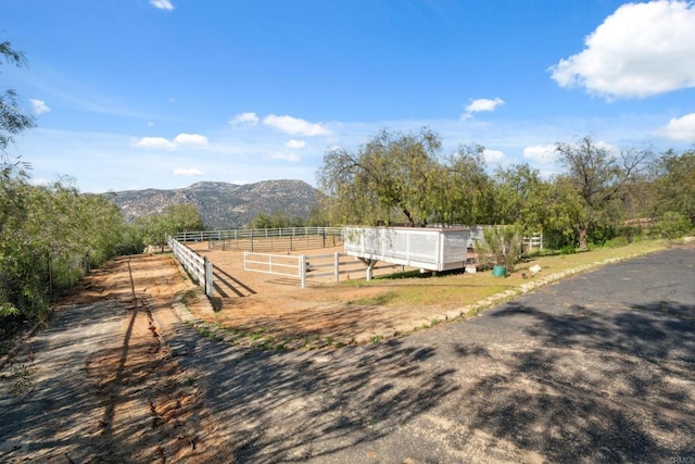 25444 Rancho Barona Rd, Ramona, CA 92065 - view of yard with a mountain view, an enclosed horse arena, and a view of countryside