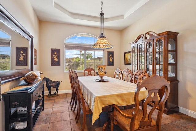 25444 Rancho Barona Rd, Ramona, CA 92065 - dining area with baseboards and a tray ceiling