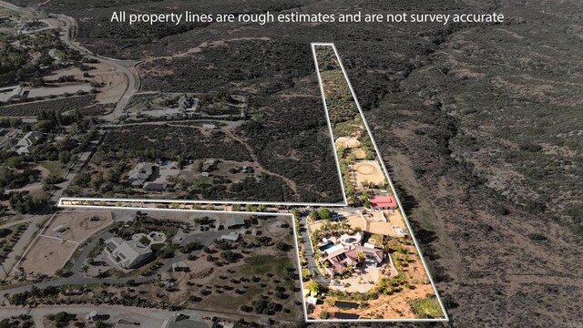 25444 Rancho Barona Rd, Ramona, CA 92065 - map / location with property boundaries highlighted