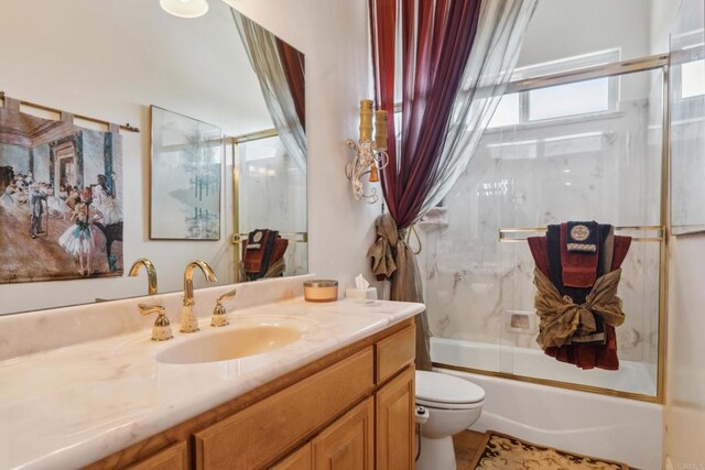 25444 Rancho Barona Rd, Ramona, CA 92065 - full bath featuring vanity, toilet, and combined bath / shower with glass door