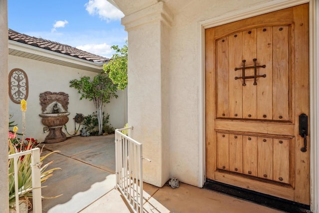 25444 Rancho Barona Rd, Ramona, CA 92065 - doorway to property featuring stucco siding
