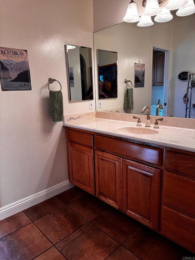 25444 Rancho Barona Rd, Ramona, CA 92065 - bathroom featuring vanity, tile patterned floors, and baseboards