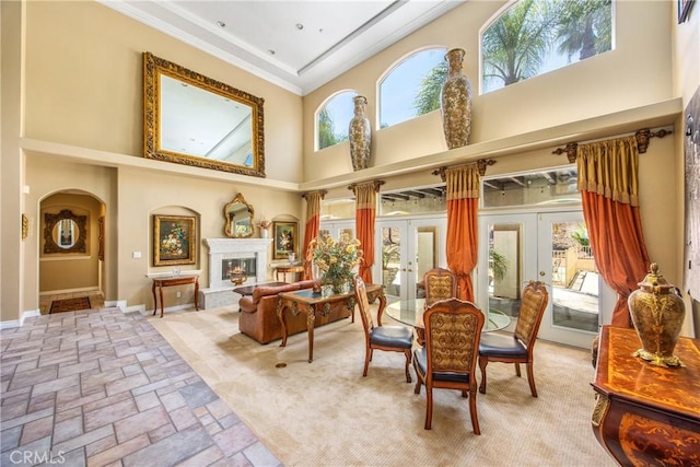 652 Fairway Dr, Redlands, CA 92373 - common area featuring a high ceiling and ornamental molding