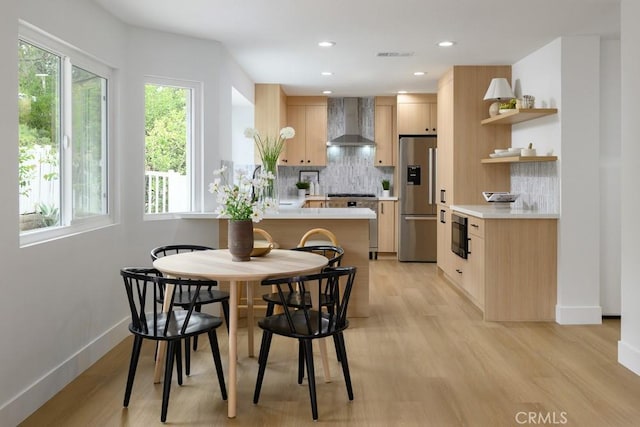 24411 Kings Vw, Laguna Niguel, CA 92677 - dining area with light wood-style flooring and recessed lighting