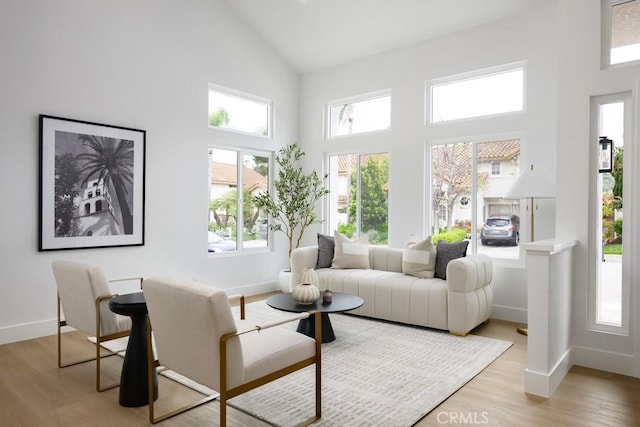 24411 Kings Vw, Laguna Niguel, CA 92677 - living room with high vaulted ceiling and light wood finished floors