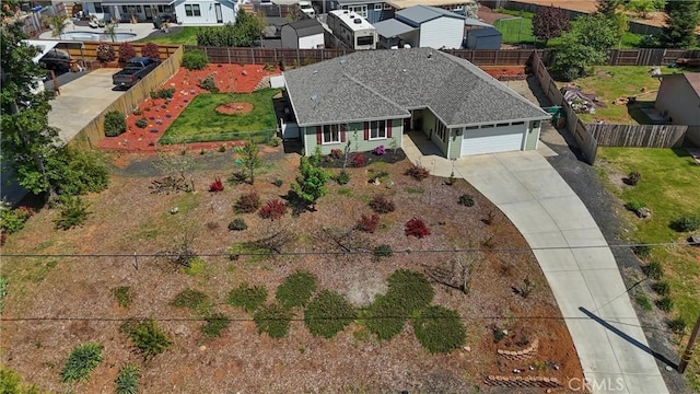 birds eye view of property featuring a residential view