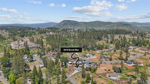 aerial view featuring a mountain view