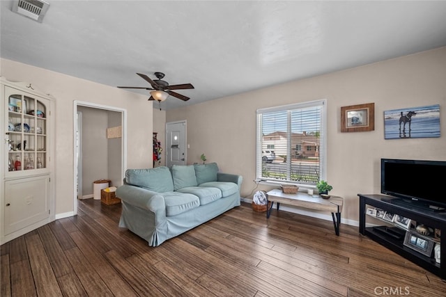 2218 Ximeno Ave, Long Beach, CA 90815 - living area with ceiling fan and wood finished floors