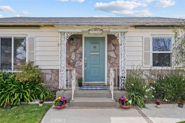 2218 Ximeno Ave, Long Beach, CA 90815 - doorway to property with stone siding