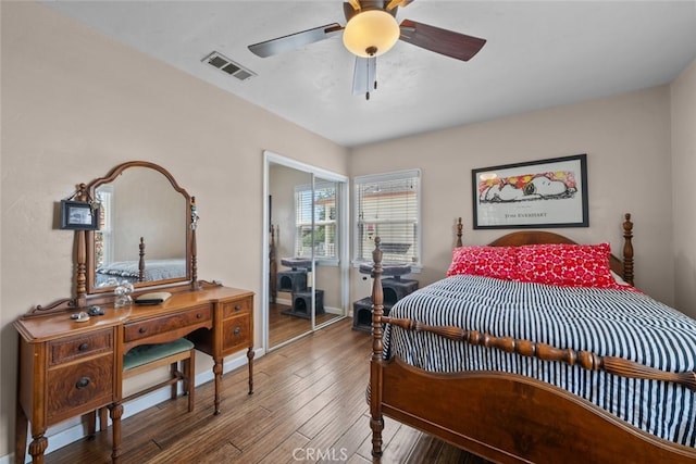 2218 Ximeno Ave, Long Beach, CA 90815 - bedroom with hardwood / wood-style flooring and ceiling fan