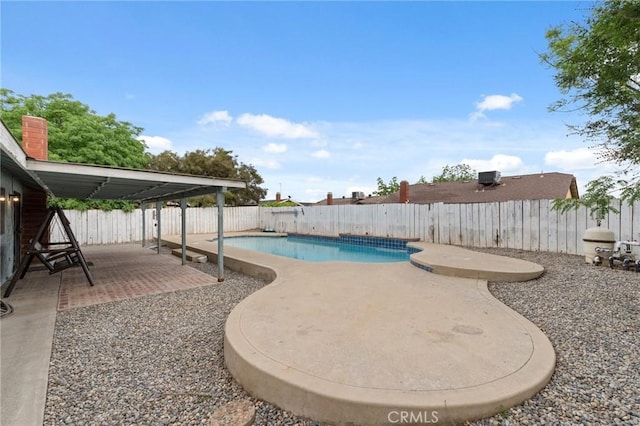 1045 Clover Ln, Hanford, CA 93230 - view of pool featuring a patio and a fenced backyard