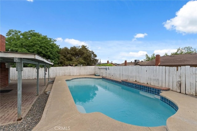 1045 Clover Ln, Hanford, CA 93230 - view of pool featuring a fenced backyard and a patio area