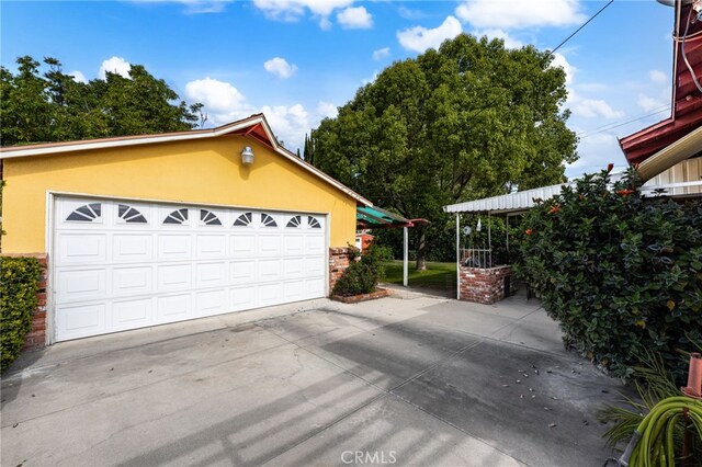 view of garage