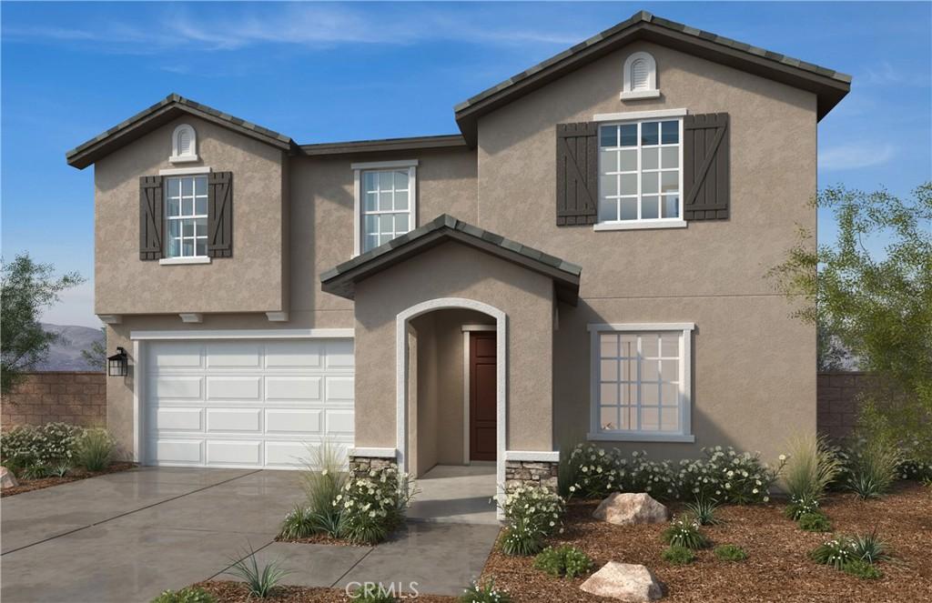 19360 Nalancia Way, Riverside, CA 92508 - traditional-style house featuring driveway, a garage, stucco siding, and fence