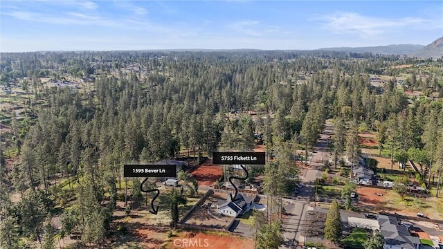 aerial view with a forest view