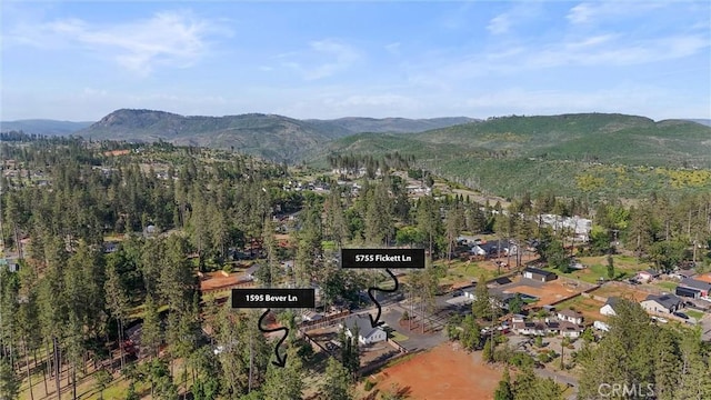 aerial view featuring a mountain view