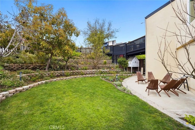 view of yard featuring a patio