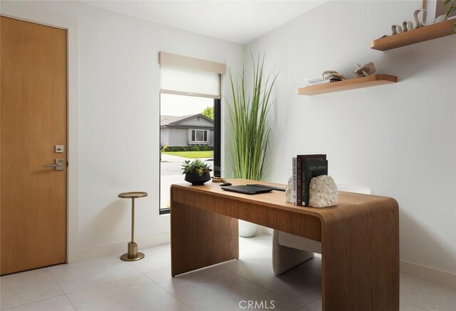 286 Cecil Pl, Costa Mesa, CA 92627 - office area with light tile patterned floors and baseboards