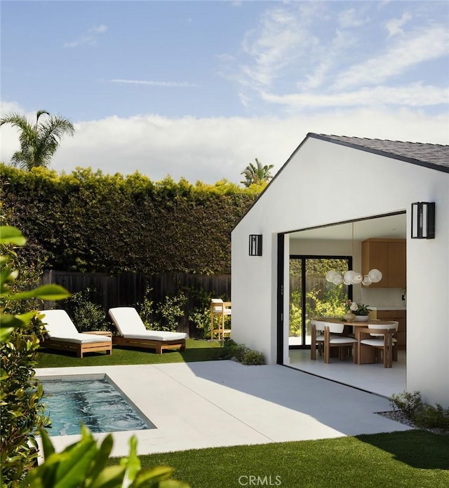286 Cecil Pl, Costa Mesa, CA 92627 - view of patio / terrace with fence and a fenced in pool