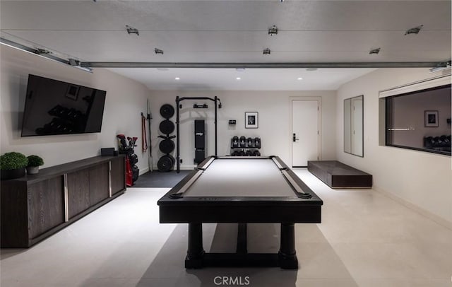 286 Cecil Pl, Costa Mesa, CA 92627 - game room featuring baseboards, recessed lighting, and pool table