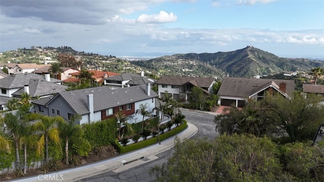 property view of mountains featuring a residential view