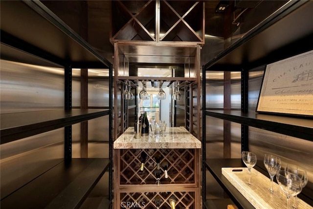view of wine area
