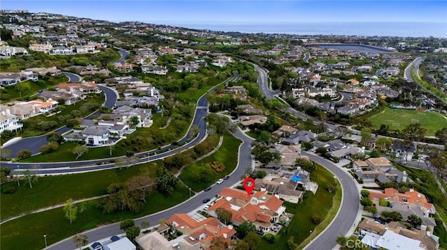 aerial view with a residential view