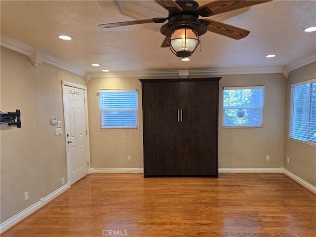 443 Hartman Cir, Cedarpines Park, CA 92322 - entrance foyer featuring crown molding, plenty of natural light, light wood finished floors, baseboards, and recessed lighting