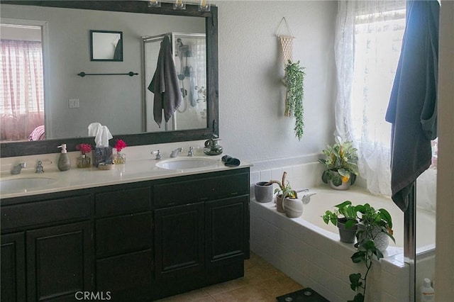 27069 Dawnview Ct, Corona, CA 92883 - full bathroom featuring a wealth of natural light, a bath, and a sink