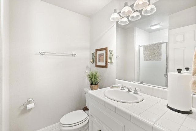 8140 Pasadena Ave, La Mesa, CA 91941 - bathroom with vanity, toilet, baseboards, and a shower stall