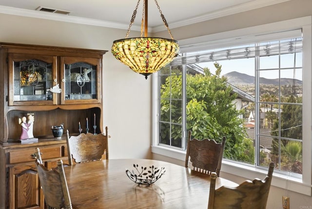 8140 Pasadena Ave, La Mesa, CA 91941 - dining room featuring a mountain view, plenty of natural light, and visible vents