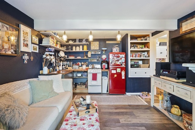 8140 Pasadena Ave, La Mesa, CA 91941 - living area featuring wood finished floors