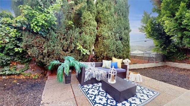 view of patio / terrace with an outdoor living space