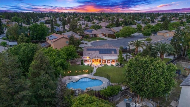 aerial view featuring a residential view