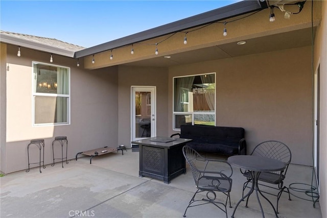 view of patio featuring an outdoor living space