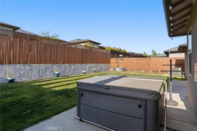 2958 Beaumont Ave, Chico, CA 95928 - exterior space featuring a patio area, a hot tub, and a fenced backyard