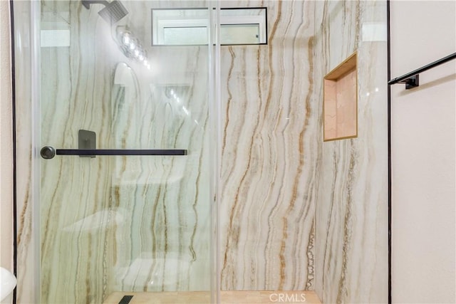 33827 Flora Springs St, Temecula, CA 92592 - bathroom with a marble finish shower and toilet