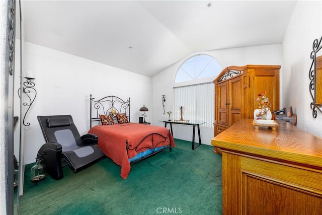 15910 Peach Tree Ln, Fontana, CA 92337 - carpeted bedroom with lofted ceiling