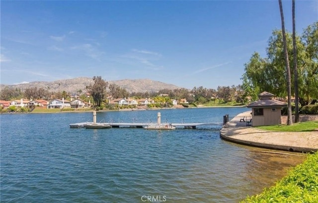 10075 Desert Mallow, Moreno Valley, CA 92557 - water view with a floating dock and a mountain backdrop