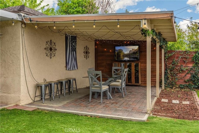 view of patio with fence